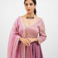 Onion pink embroidered Anarkali set