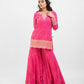 Pink matka silk embroidered gharara set