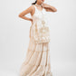 White satin embroidered sharara set