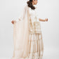 White satin embroidered sharara set