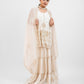 White satin embroidered sharara set