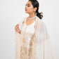 White satin embroidered sharara set