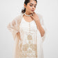 White satin embroidered sharara set