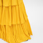 Yellow overlap crop top with layered skirt