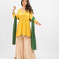 Yellow overlap crop top with layered skirt