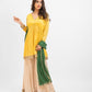 Yellow overlap crop top with layered skirt