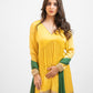 Yellow overlap crop top with layered skirt