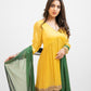 Yellow overlap crop top with layered skirt
