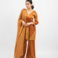 Copper brown embroidered sharara set