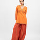 Rust orange embroidered palazzo set
