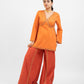 Rust orange embroidered palazzo set