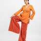 Rust orange embroidered palazzo set