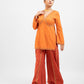 Rust orange embroidered palazzo set
