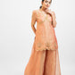 Peachy pink tissue organza embro gharara set