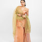 Peachy pink tissue organza embro gharara set