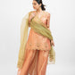 Peachy pink tissue organza embro gharara set