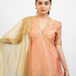 Peachy pink tissue organza embro gharara set