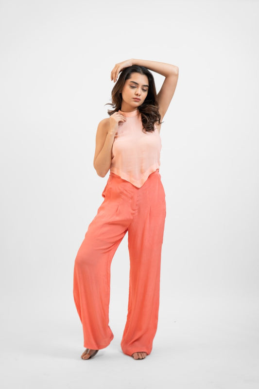 Peach satin co-ord set