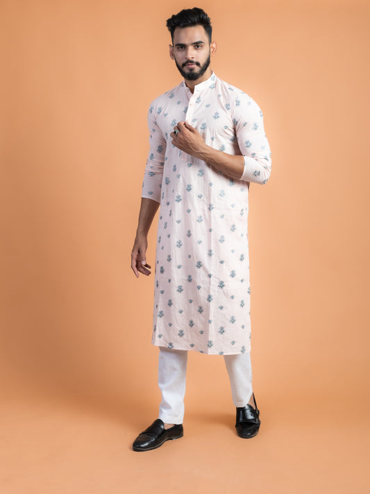 Floral embroidered kurta