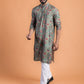 Green floral kurta