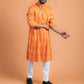 Orange bandhej kurta