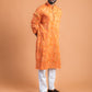 Orange bandhej kurta