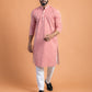 Red geometrical print kurta