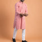 Red geometrical print kurta
